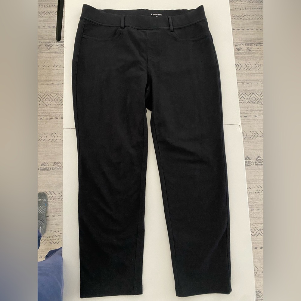 LandsEnd black cotton/stretchy pant size LP 14-16